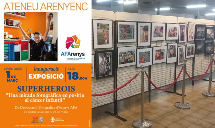 Inauguració de l'exposició "SUPERHEROIS: una mirada fotogràfica en positiu al càncer infantil" al Ateneu Arenyenc